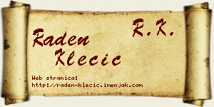 Raden Klecić vizit kartica